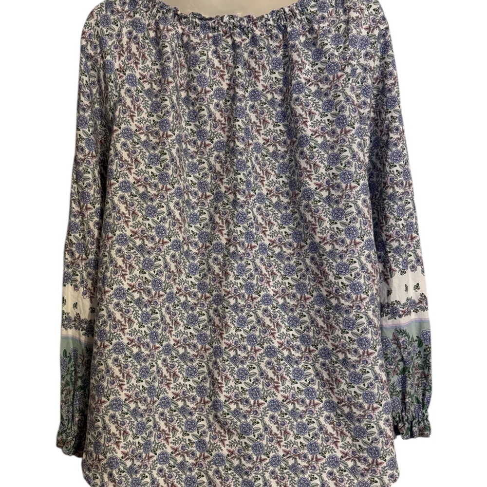 ANN TAYLOR LOFT Pretty  Floral Top    LARGE   #2 - Picture 6 of 7
